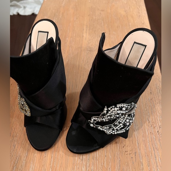 No. 21 Women's Satin Slide Mule Sandals High Heels - Picture 5 of 10